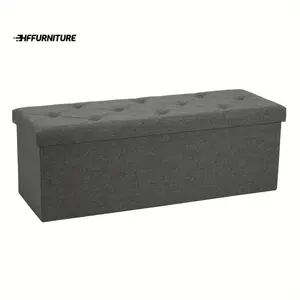 Hot selling styles 43 Inch Folding Storage Ottoman Bench, Large End of Bed Storage Foot Rest Stools Ottoman Storage Chest with Padded Seat for Bedroom, Living Room, Entryway, Holds up to 660 lb