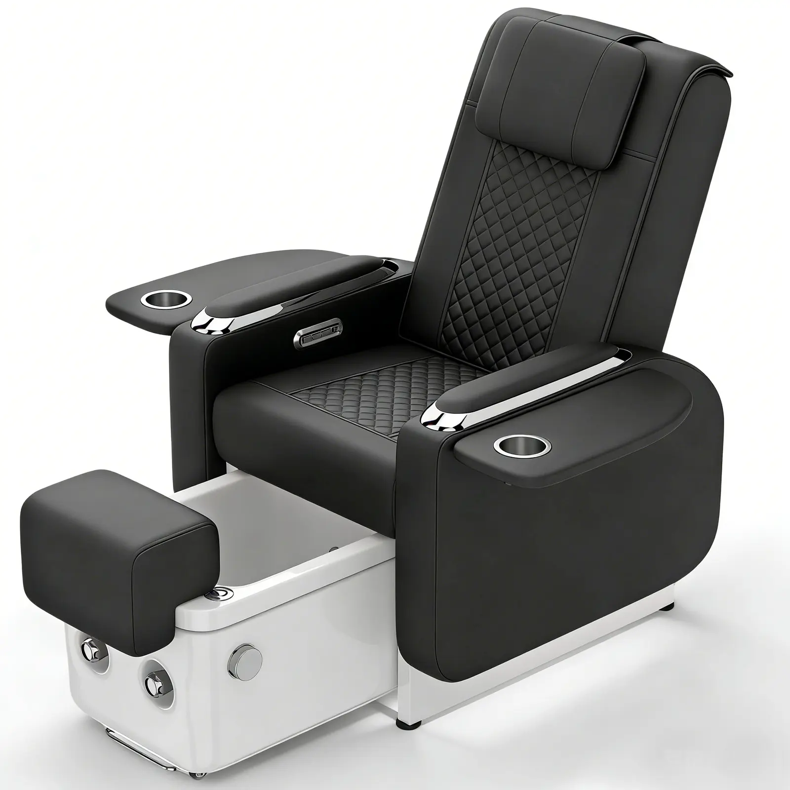 Artist Hand Spa Chair with Foot Spa Basin Manicure Massage Electric Recline 4-Head Back Massage Hot Cold Water Controls LED Light Jet Tub Fast Drain Pump Pull-Out Bowl