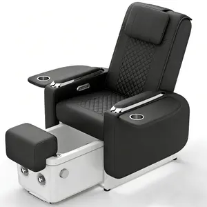 Artist Hand Spa Chair with Foot Spa Basin Manicure Massage Electric Recline 4-Head Back Massage Hot Cold Water Controls LED Light Jet Tub Fast Drain Pump Pull-Out Bowl