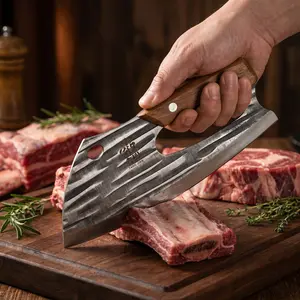 Kitchen Meat Cutting Knife Set, Ideal for Meat Cutting, Deboning, Trimming Chicken Breasts and Slicing. Hand-forged butcher knife with labor-saving & wrist-protecting design, lightweight, perfect for home kitchen and BBQ use-MM1