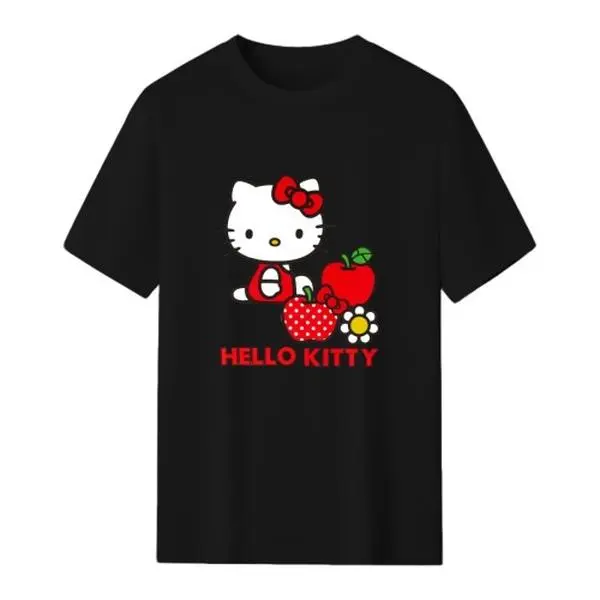 Sanrio Hello Kitty T Shirt Cotton Oversized Streetwear Crewneck Shortsleeve Bow Graphic Tee Summer, Stylish