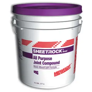 212 MAIN US Gypsum 380417 4.5 Gal Pail All-Purpose Midweight Sheetrock Joint Compound, for Construction Jointing Applications