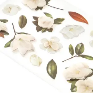 Magnolia Dimensional Sticker Set for Scrapbooking and Crafts - 18pc, Elegant Design