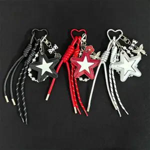5-Pointed Star Leather Bag Charm, Versatile Bag Pendant, Couple Sports & Outdoor Keychain, Bag Charms