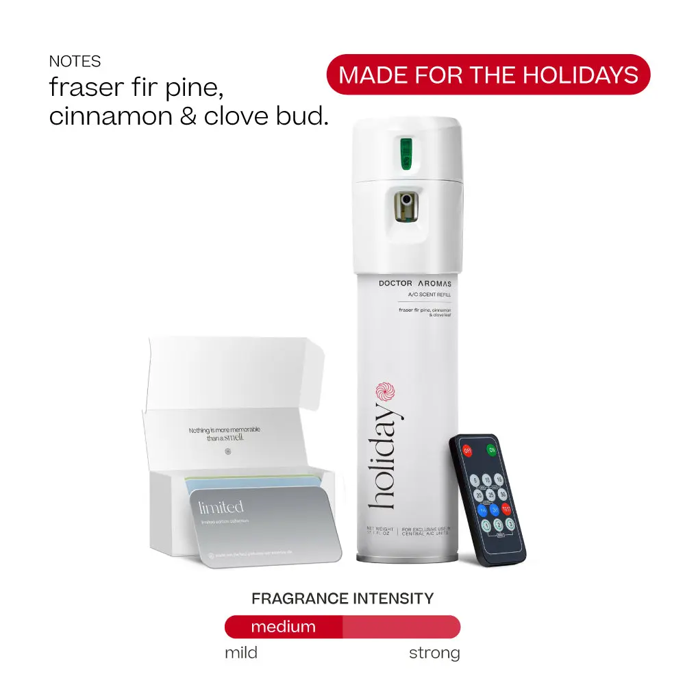Doctor Aromas A/C Scenting System - A/C Spray Dispenser with Remote Control, Customizable Scent Experience, Vegan & Cruelty-Free, 17.1 oz Fragrance Oil, Whole Home Freshener, Battery Operated, Non-Toxic, Cosmetic Grade Scents