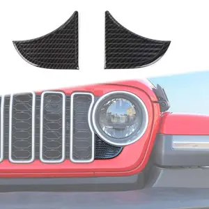For 2024+ Jeep Wrangler JL & Gladiator JT Front Bumper Grille Sides Headlight Corner Cover Trim