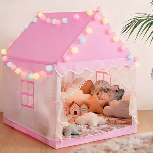 Princess Play Tent（41" L × 39" W × 50.4" H），Pink Tent for with Windows，Children Play House for Toddler & Children， children's play tent  for Indoor & Outdoor & Picnic