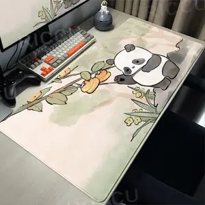 Cute Panda DeskMat PC Extended Mouse Pad XXL Stitch Edge Non-Slip Mousepad Gamer Home Decoration Deskpad Office Accessories Kawaii Animal Tablepad