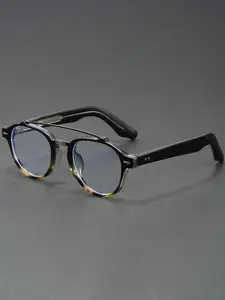 Classic Round Frames Aviator Glasses for Men and Women Fashionable Glasses New Double Bridge Glasses Casual Eyeglasses Casual Stylish Glasses