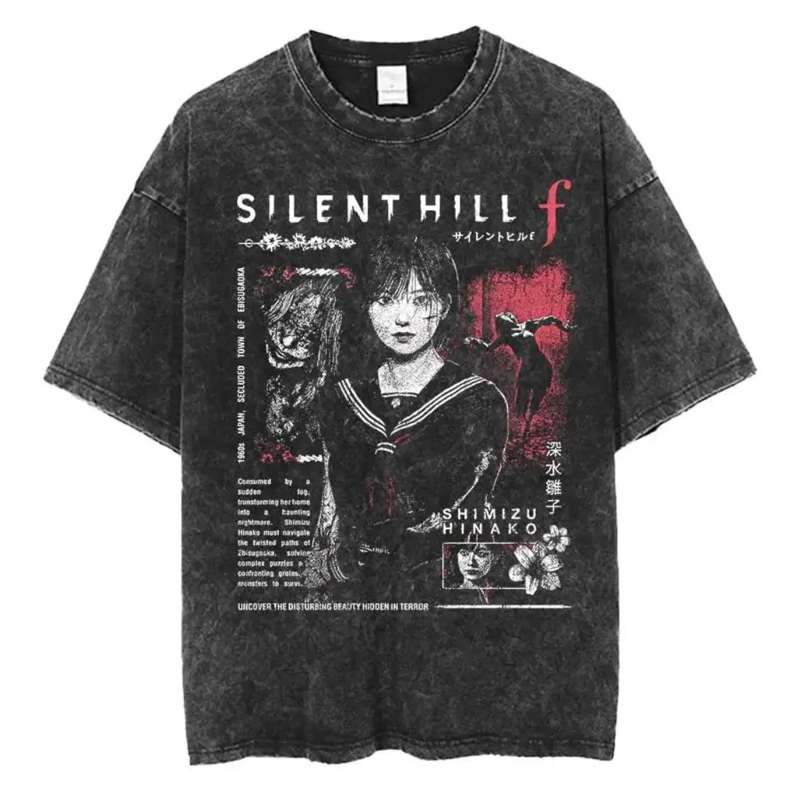 Men's Vintage Horror Graphic T-shirt, 100% Cotton Oversize Streetwear, Casual Round Neck Shortsleeve Clothes, p525, Menswear, All Seasons, Tshirt, Printed