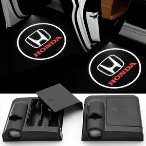 1/2/4pcs Car Logo Welcome Emblem Light Led Door Light Projector Courtesy Shadow Welcome Lamp Wireless Laser Projecto For Honda Civic Accord CRV HRV Jazz City Odyssey Jade Vezel Auto Goods Accessories