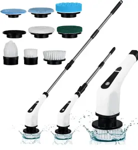 Electric Spin Scrubber Cordless Shower Scrubber with IPX7 Waterproof Long Battery Life Adjustable Speed Extendable Handle Multi Surface Cleaning Brush for Bathroom Kitchen Outdoor Use Durable Multi Purpose Cleaning Kit