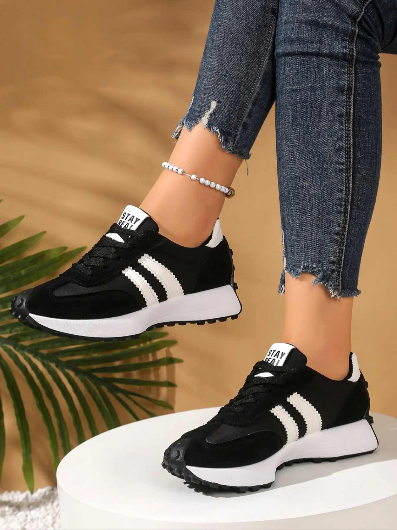 Women's Sporty Patchwork Sneakers, Textile & PU Material, Casual All-Season Footwear, Comfortable Breathable Design