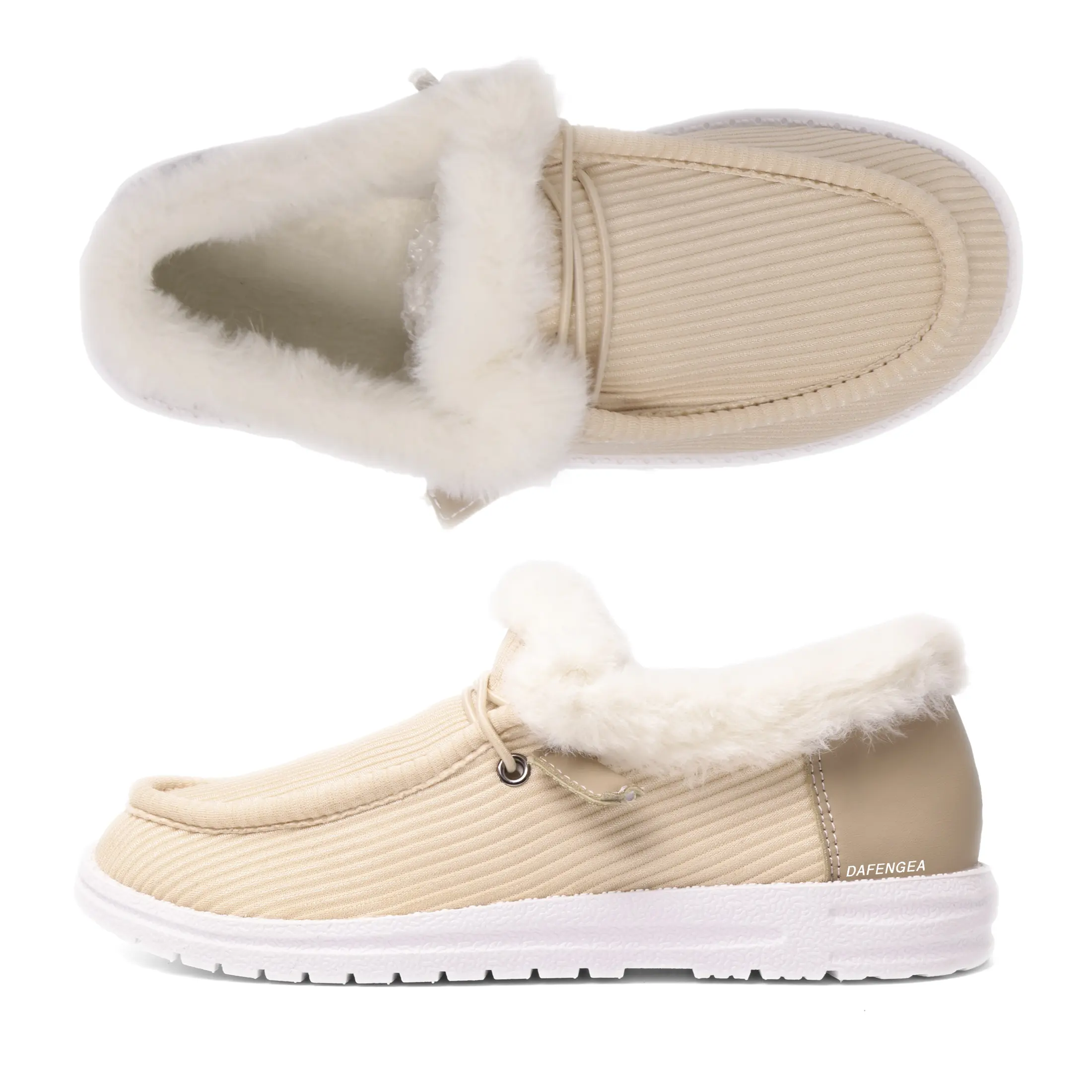 Winter Flat Boots Warm Durable Shoes Casual Fashion Lining Ankle Snow Boots Loafer Flats Thick Plush Shoes for Women.The shoes run large，please one size down Furboots Footwear