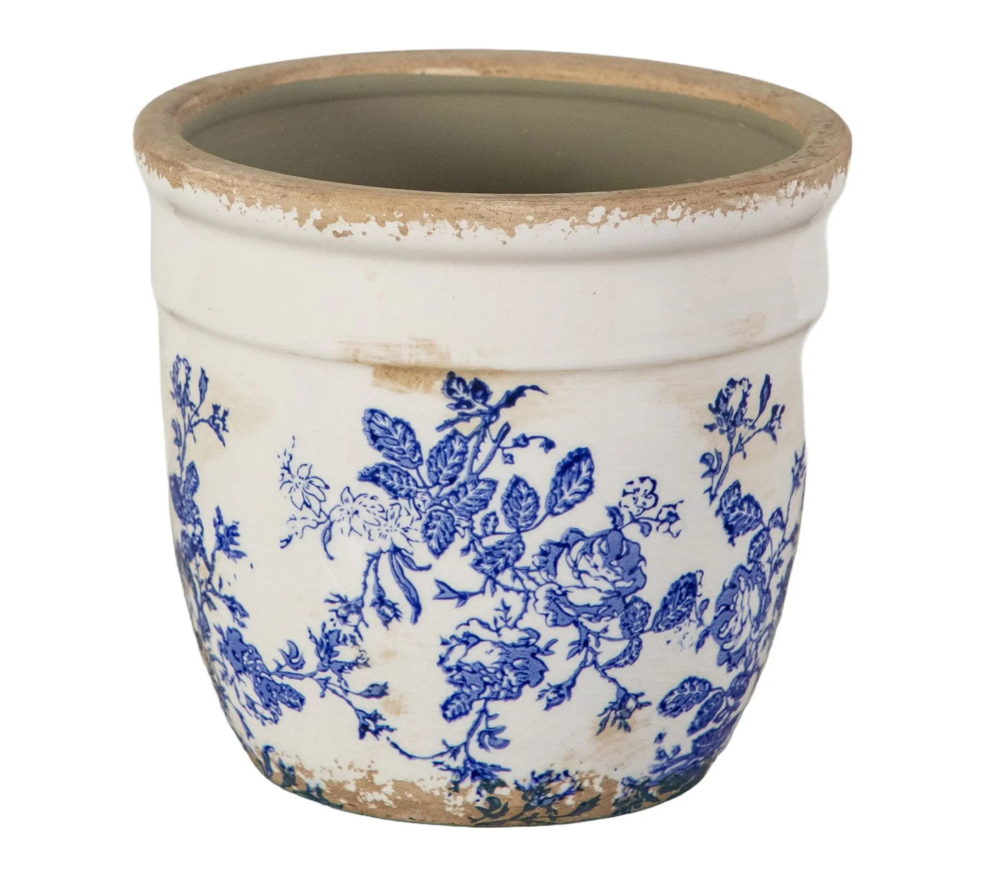 6.5-in Ceramic Blue Scroll Vase by Nearly Natural