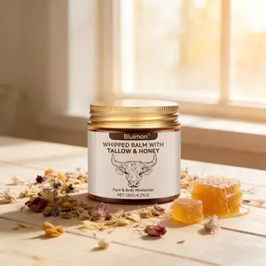 Whipped Tallow Honey Skin Balm, Organic Grass-Fed Tallow Moisturizing Cream for Face & Body, Intense Hydration for Dry, Cracked & Irritated Skin, Gentle Nourishing Skincare for All Skin Types