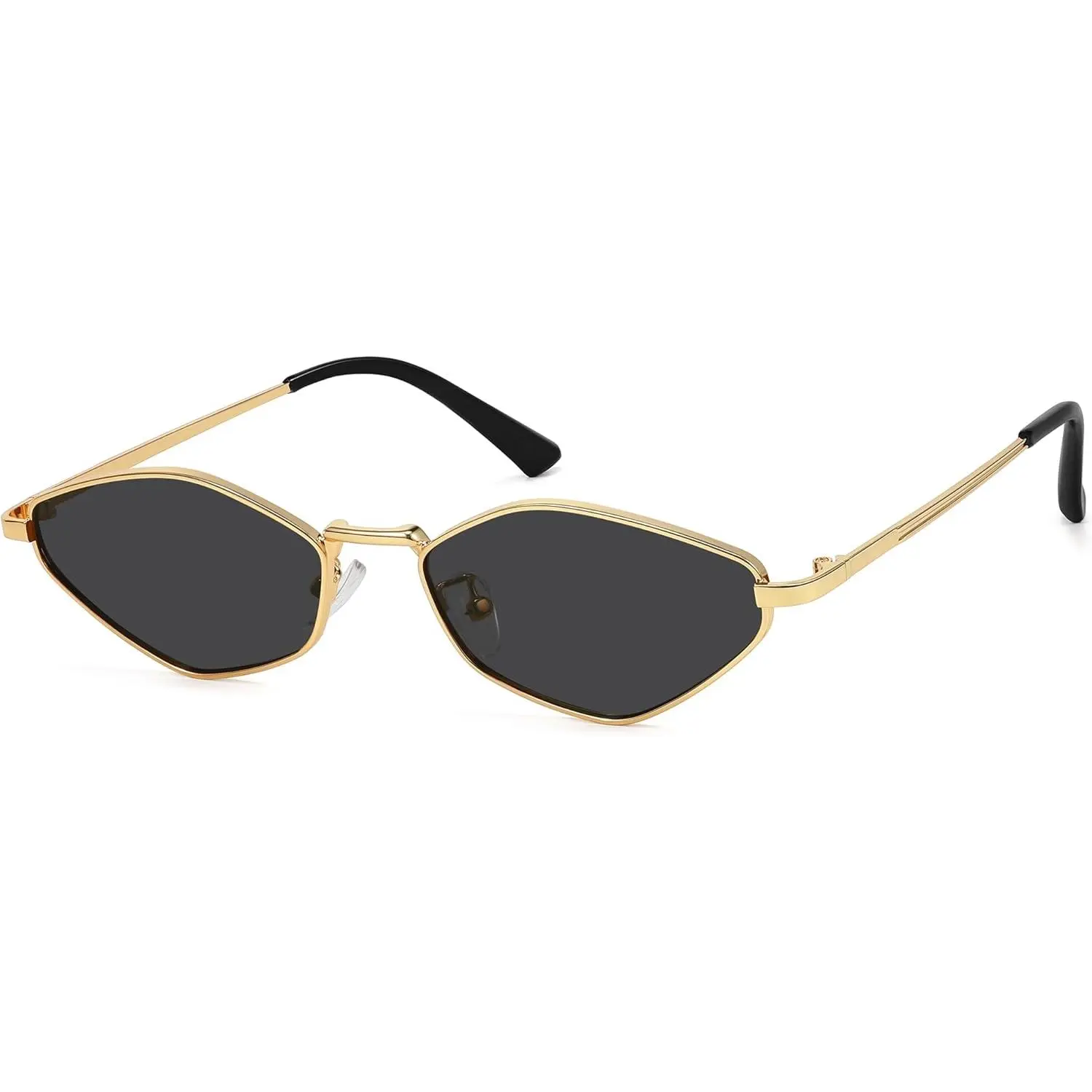 FOZONO Avant-Garde Women's Irregular Narrow Square Sunglasses - Vintage Small Metal Polygon Frames with UV400 Protection, Sunglasses for Women, Avant-Garde Women's Sunglasses
