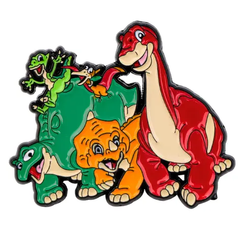 Adorable Cute Happy Dinosaur Enamel Brooch Pin, Flower Brooch Pin, Zinc Alloy Animal Pattern Badge, Elegant Women's Jewelry Accessory, Perfect Gift, Fashion Design, Enamel Lapel Pins