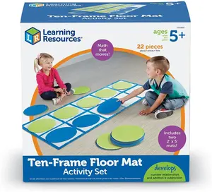 Learning Resources Ten Frame Floor Mat Activity Set, Math Manipulatives for Preschool & Kindergarten, Gross Motor Number & Place Value Games, Classroom Use