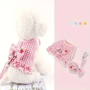 Pet Belt and Bridle Set, Pet Safety Vest, Cute Bowknot Decoration, Adjustable Cat Harness, Comfortable & Stylish Design