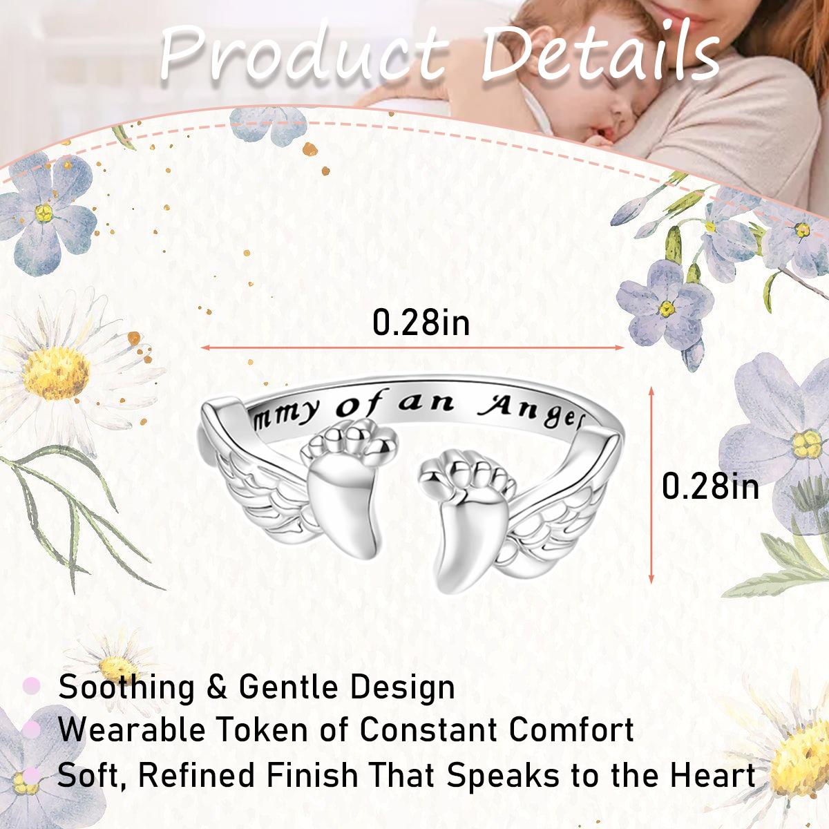 Miscarriage Ring Loss of Pregnancy 925 Sterling Silver Mommy of an Angel Ring, Fashion Statement Accessory Daily Wear for ring, Sympathy Gift for Women Mom