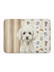 Carolines Treasures WDK7577RUG 19 x 27 in. Toy White Poodle Coffee Bar Memory Foam Kitchen Mat