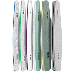 6-Piece Nail File and Buffer Kit, Nail Care, Natural Nails, Sanding Board, Buffer Block, 100/180 Grit, Manicure and Pedicure Tools, Nail Trimming, Nail Art
