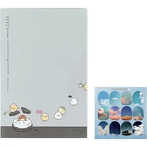 Kawaii Mini Korean Weekly Undated Planner + 1  sticker sheet - 128 pages, Soft PVC Cover Cute Small stationery for school, academic, teens, women, girls (Cookies n Cream (Gray))