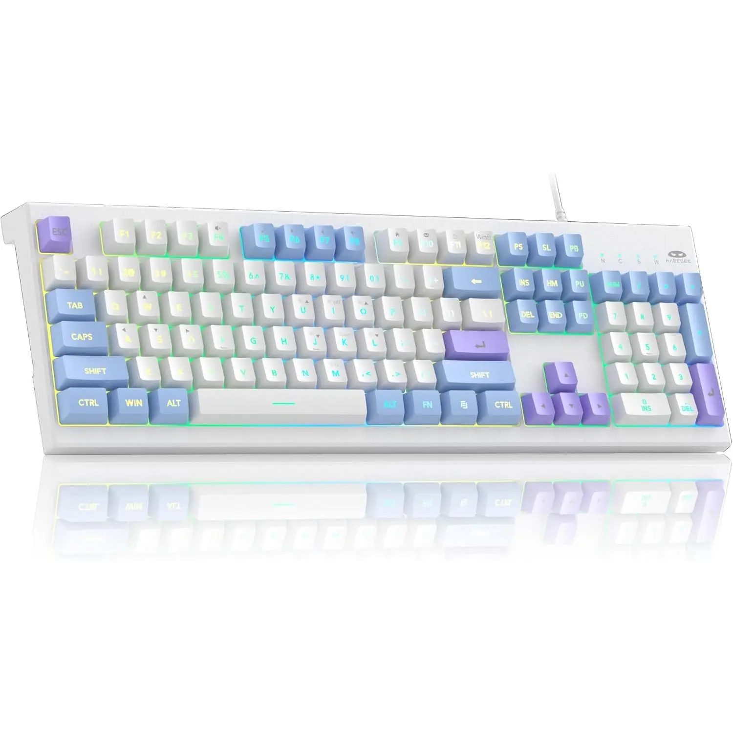 Creamy Keyboards,K2 Classic Keyboard Wired RGB Backlit 104 Keyboard,PC ...