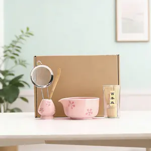 Japanese Matcha Tea Set, Ceramic Whisk Bowl with Strainer & Scoop, Traditional Tea Ceremony Kit, Tea Making Tools, Ideal for Home Use