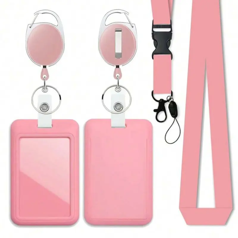 Heavy Duty Retractable Badge Reel With Vertical Sliding Hard Plastic Badge Holder And Breakaway Lanyard For Nurses, Teachers & Office ID Cards, Retractable Badge Holders, Badge Reels Retractable, Office Supplies