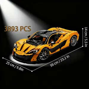 3893PCS Technical Building Blocks 1:8 Scale P1 Super Racing Car Model - DIY Assembly Sports Car Bricks Toy for Boys