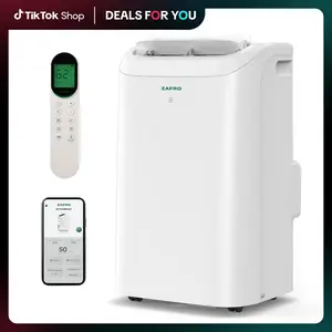 【DealsForYouDays】ZAFRO (44dB) 10K/12K/14K BTU（6K/8K/10K SACC) Portable Air Conditioners with WiFi, Ultra-Quiet, R32 Eco-Friendly,Fast Cooling in 30s, No Drainage Needed, Filter Cleaning Reminder, 360° Wheels for Home/Office