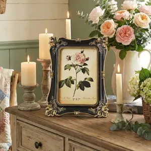 European Vintage Photo Frame, Wall Hanging & Tabletop, Bathroom Decor, Home Interior Decoration, Versatile Horizontal Vertical Use, Vintage Oval Frame