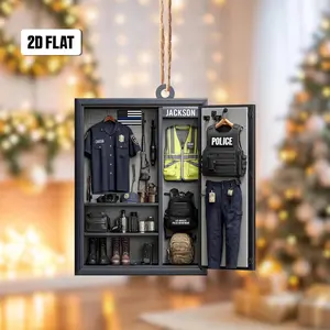 [XMAS GIFT] Personalized Police Ornament, Custom Name Police Officer Christmas Decoration, Police Uniform Holiday Gift