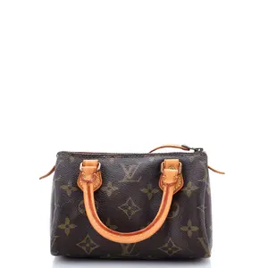 Pre-owned Louis Vuitton Canvas Coated Top Handle Bags Speedy Mini HL Handbag Monogram Canvas by Rebag