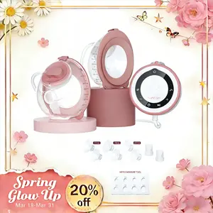 Momcozy Breast Pump V1 Pro Hospital-Grade, Hands-Free & Portable Wearable Pump, Upgraded Electric Pump with 3 Fine-Tuned Rhythms|15 Levels, Come with Leak-Proof DoubleFit Flange, Cozy Red,B