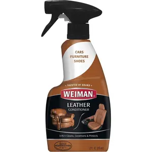 Weiman Leather Cleaner and Conditioner for Furniture - Cleans Conditions and Restores Leather Surfaces - UV Protectants Help Prevent Cracking or Fading of Leather Car Seats, Shoes, Purses