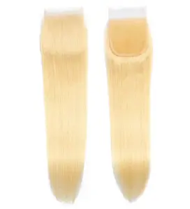 Transparent Russian Blonde Straight Closure