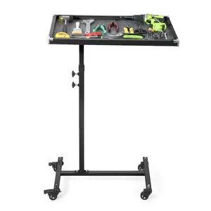 Rolling Tool Tray Table with Wheels – 220LBS Mobile Workbench with Anti-Slip Pad, Mechanic Tool Cart for Garage, Automotive Repair, Workshop & DIY Projects
