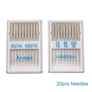 Sewing Machine Needles, 2 Boxes/20pcs Household Sewing Machine Needles, Universal Sewing Machine Accessories for Jeans, Clothes, Home Sewing Supplies