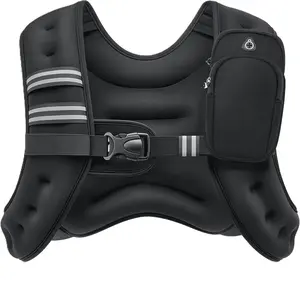 【Holiday Haul】Tik Weighted Vest, 6lbs/8lbs/12lbs/16lbs/20lbs/25lbs/30lbs Weight Vest with Detachable Phone Pouch, Rucking Vest for Women, Men, Walking, Training, Running Glute Workout Equipment Sweat Fitness Belt