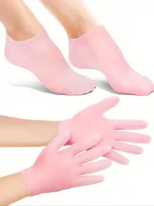 1 set of silicone socks + silicone gloves Moisturizing socks prevent dryness and cracking Heel exfoliator for dead skin removal Foot beauty treatment Foot mask Smooth to the touch Anti-slip Foot Exfoliating Mask