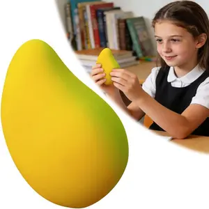 Gold Mango Squishy, Fast Rising Stress Relief Simulation Fruit, Anxiety Sensory Stress Squishy Hand Toys, Soft Squishy Stress Balls, Classroom Prizes, Calming Adults Fidget Toys