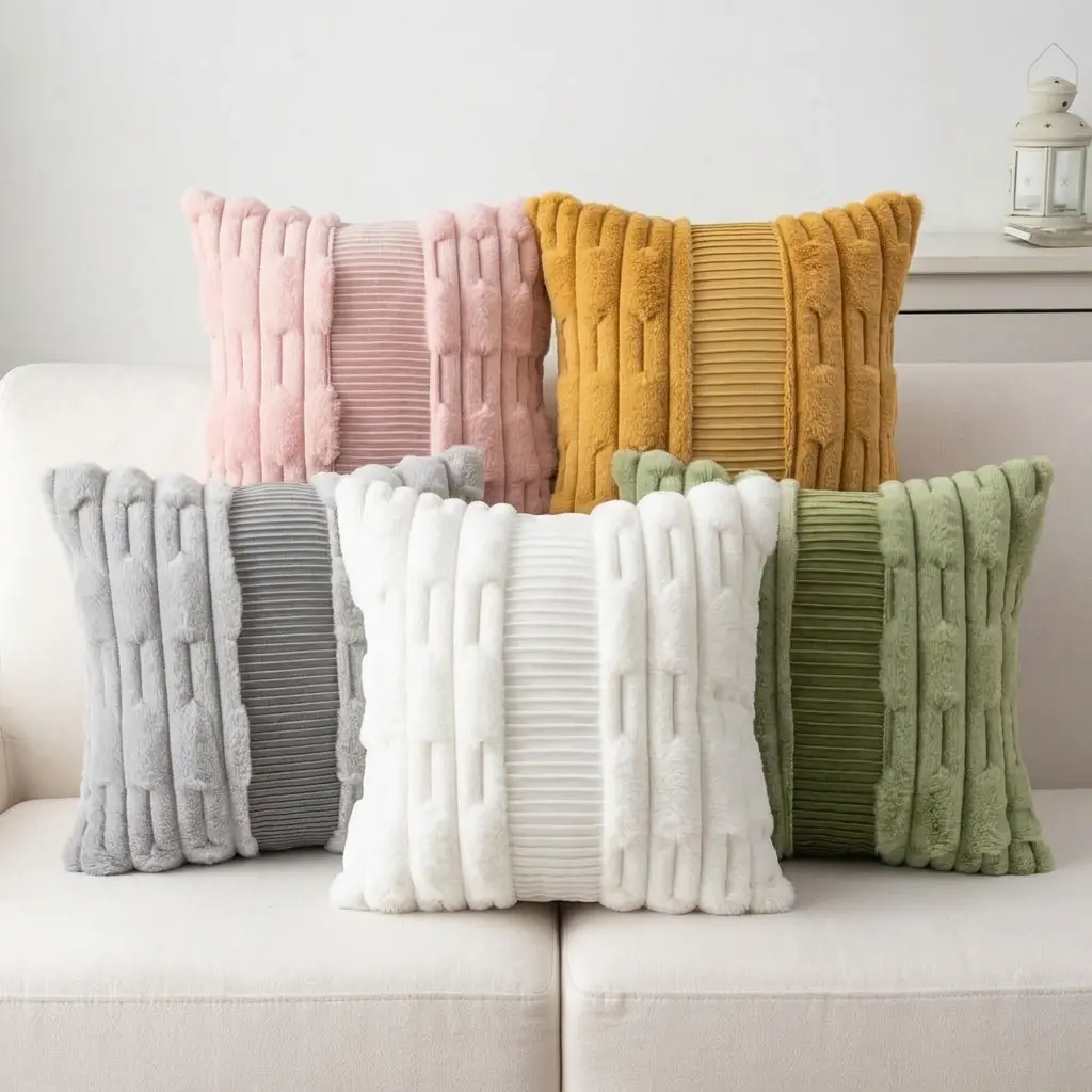 Solid Color Quilted Sofa Cover, 2 Count Soft Comfortable Sofa Cushion Cover, Non-slip Sofa Protector for Home Living Room Bedroom Hotel Dormitory Elastic Sofa Slipcover Dustproof Sofa Slipcover