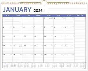 2026 Calendar - 2026 Wall Calendar from Jan. 2026 to Dec. 2026, 12 Month Calendars 2026 with Large Ruled Blocks and Julian Dates, 11.5''X14.5'' Lortarl