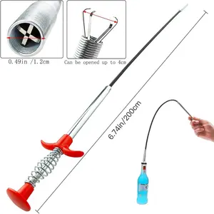 【Deals For You Days-Summer Sale】Drain Clog Remove Tool, With 4 Claws Bendable Hose Pickup Reaching Assist Tool (6.74 inch) Summer Sale