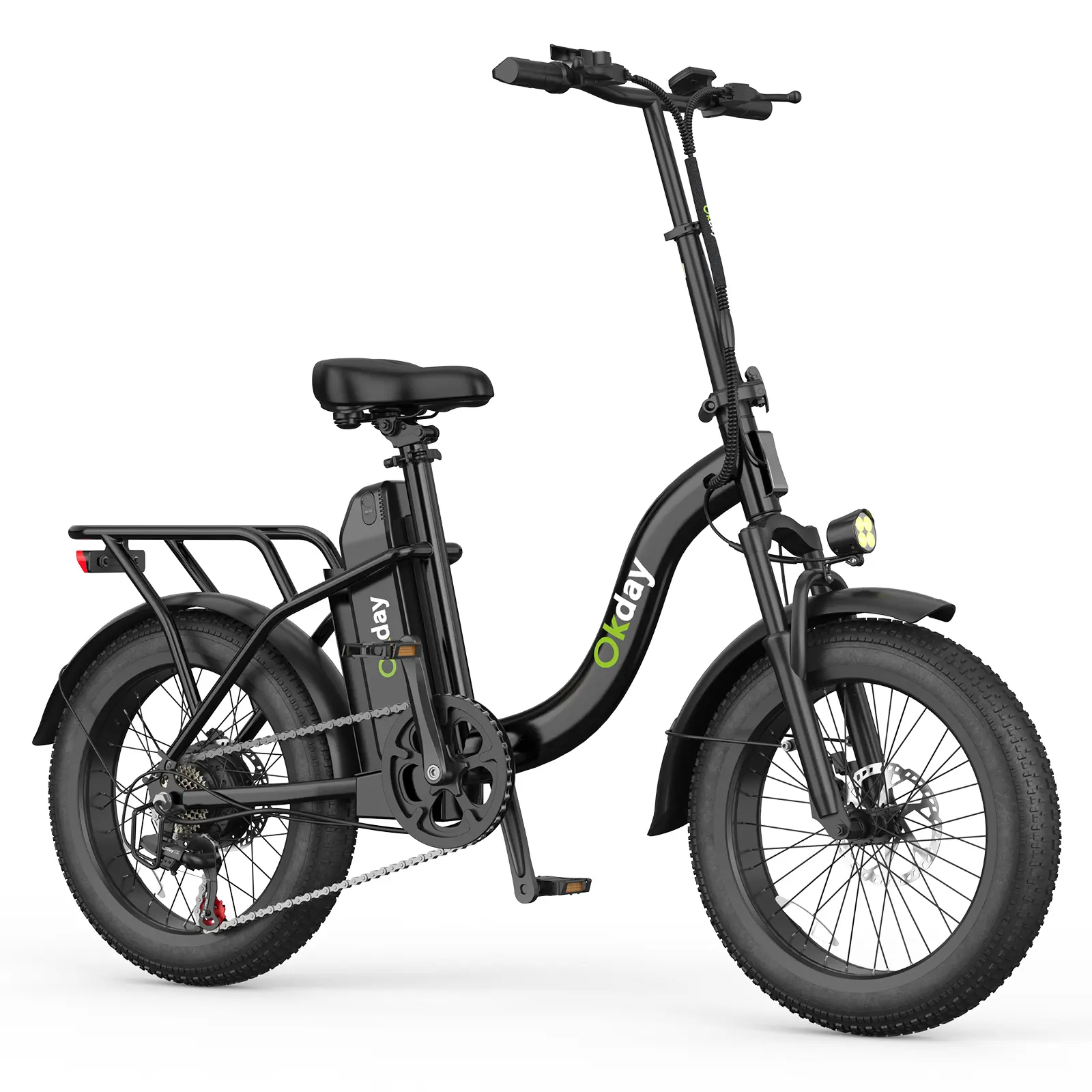 OKDAY Adult Folding Step-Thru Electric Bike, 1200W Peak Motor, 25MPH Max Speed, 48V 13Ah Removable Battery, 20-Inch All-Terrain Fat Tires, UL 2849 Certified bicicleta electrica plegable
