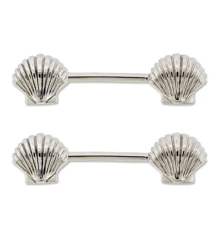 14G Seashell Nipple Barbell Ring