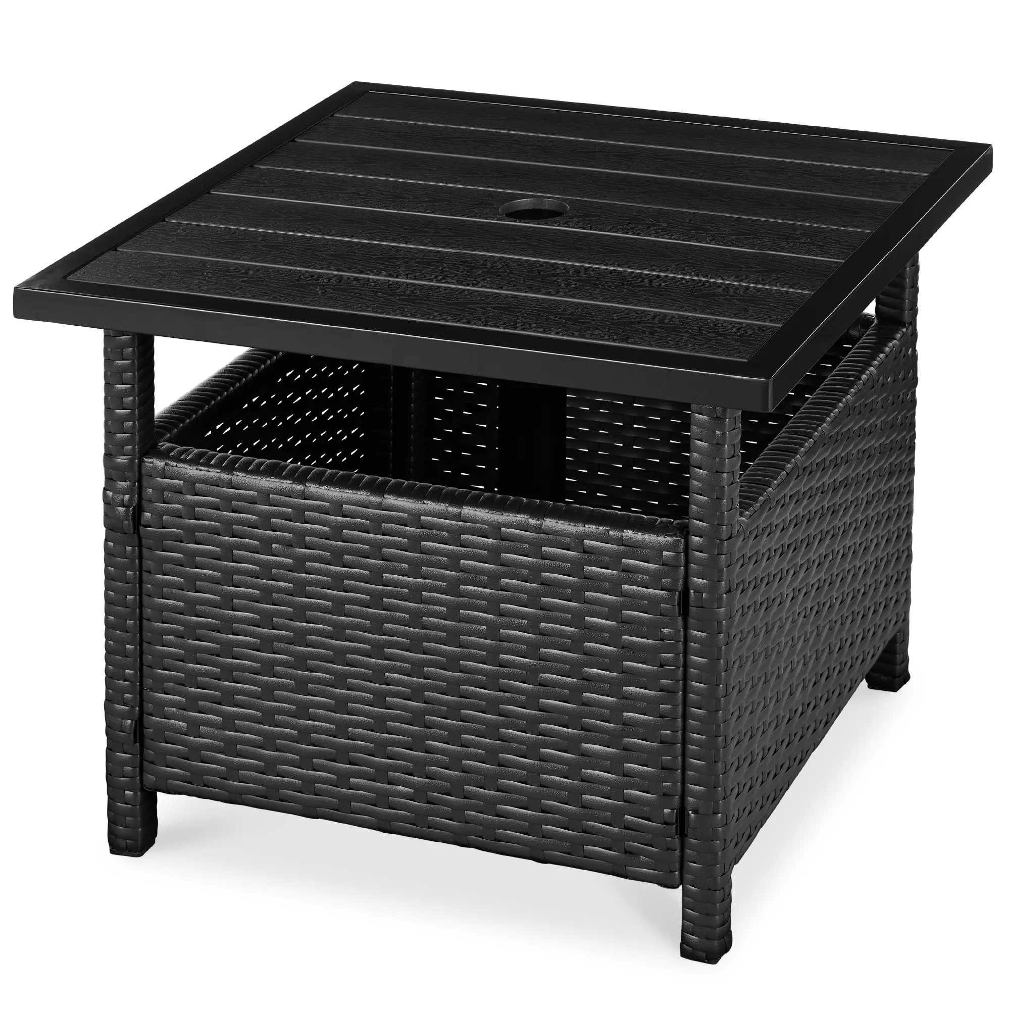 Best Choice Products Wicker Rattan Patio Side Table Outdoor Furniture for Garden, Pool, Deck w/ Umbrella Hole Best Choice Products Wicker Rattan Patio Side Table Outdoor Furniture for Garden, Pool, Deck w/ Umbrella Hole